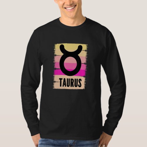 Cool Retro Taurus Birthday Symbol Born In May Apri T_Shirt