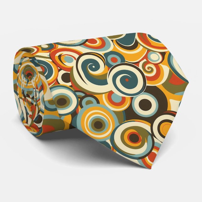 Cool retro tiled pattern  neck tie (Rolled)