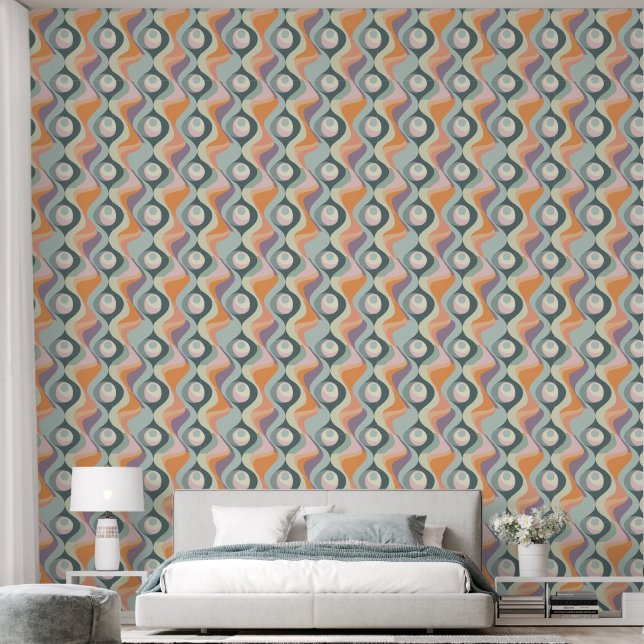 Cool retro tiled pattern  wallpaper  (Bedroom)