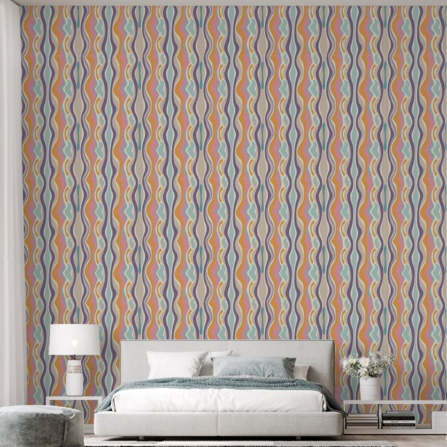 Cool retro tiled pattern  wallpaper  (Bedroom)