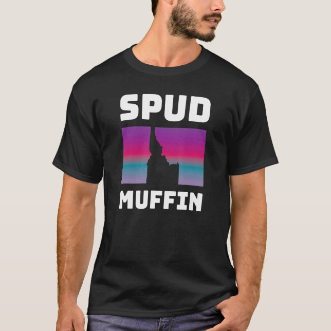 Cool Retro Travel Idaho Vacation Potatoes Spud Muf T-Shirt (Front)