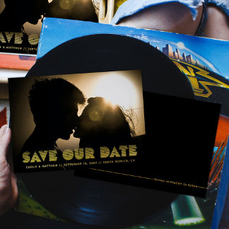 Cool Retro Type Save the Date Foil Invitation