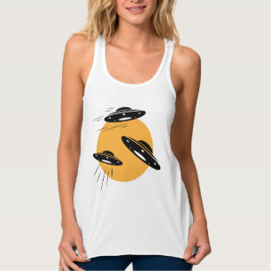 Cool Retro UFO Invasion Tank Top