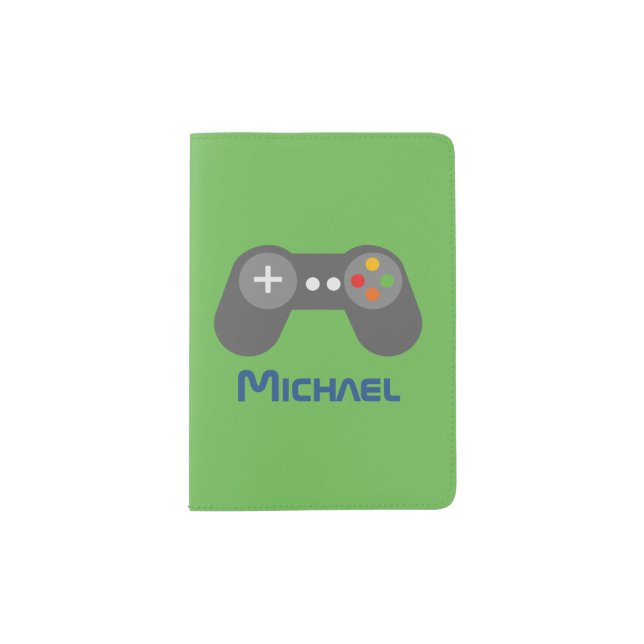 Cool Retro Video Game Controller Kids Passport Holder (Front)