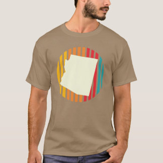 Cool Retro Vintage Arizona Circle with a map of Ar T-Shirt