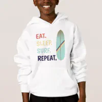 Cool Retro Vintage Blue Surfboard Surf Hoodie Zazzle