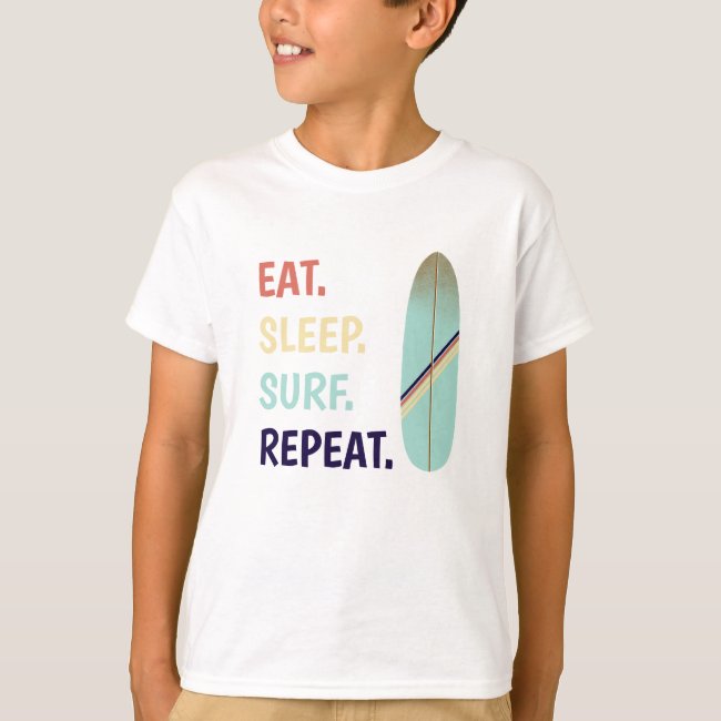 Cool Retro Vintage Blue Surfboard  Surf   T-Shirt