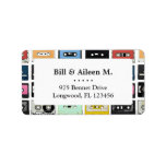 Cool retro vintage cassettes mix tapes pattern label