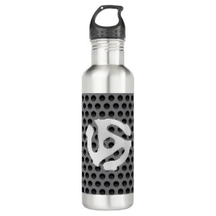 COOL Retro Vintage Chrome 45 spacer DJ Print Stainless Steel Water Bottle