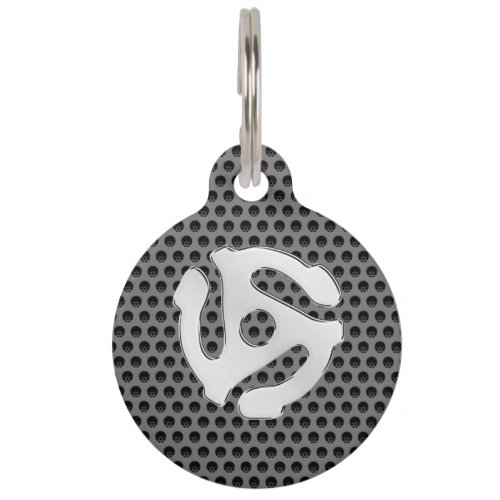 COOL Retro Vintage Chrome Like 45 spacer DJ Print Pet ID Tag