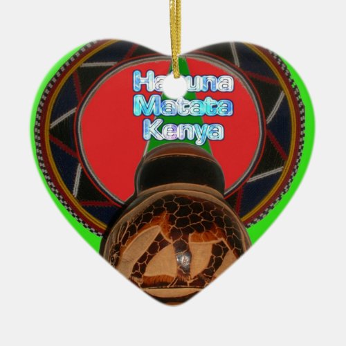Cool Retro Vintage Hakuna Matata Gifts Kenya Guard Ceramic Ornament