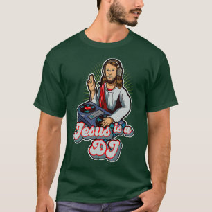 Cool Retro Vintage Jesus Is A DJ Mixer Music T-Shirt