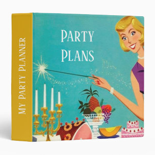 cool retro vintage party plans 3 ring binder