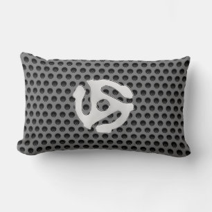 COOL Retro Vintage Silver Chrome Like 45 spacer DJ Lumbar Pillow
