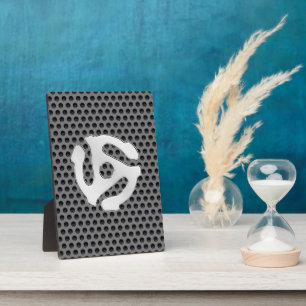 COOL Retro Vintage Silver Chrome Like 45 spacer DJ Plaque