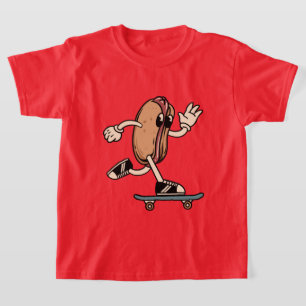 cool retro vintage skateboarding hotdog unisex T-Shirt