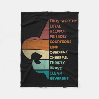 Cool Retro Vintage Style Scouting Law  Fleece Blanket