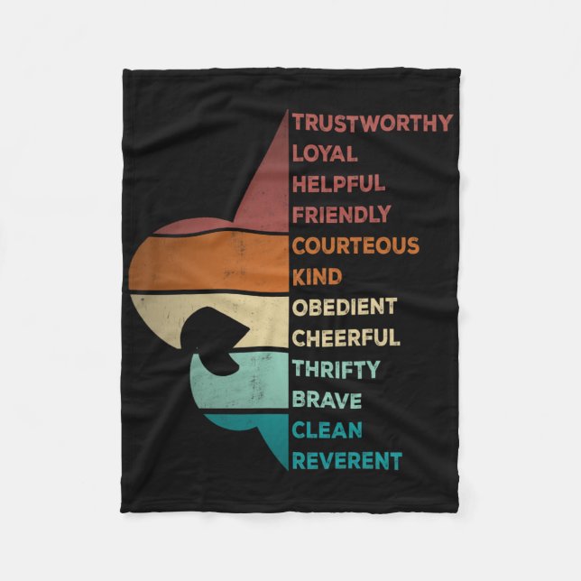 Cool Retro Vintage Style Scouting Law  Fleece Blanket (Front)