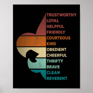 Cool Retro Vintage Style Scouting Law Poster