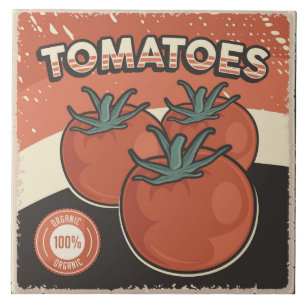 Cool retro vintage vegetable lovers ceramic tile