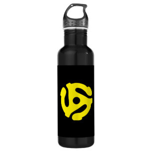 COOL Retro Vintage Yellow 45 spacer DJ Water Bottle