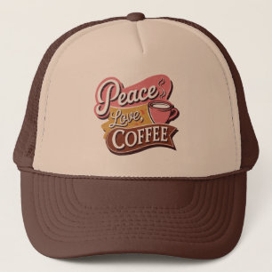 Cool retro word art coffee trucker hat