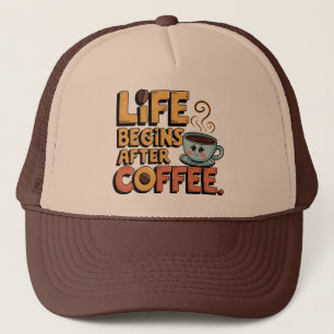 Cool retro word art coffee Trucker Hat