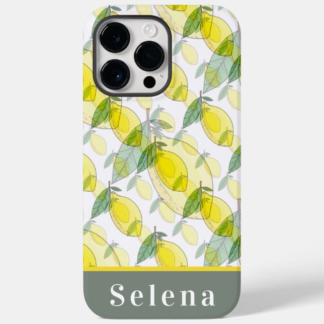 Cool Retro Yellow Black Lemon Pattern  Case-Mate iPhone Case (Back)