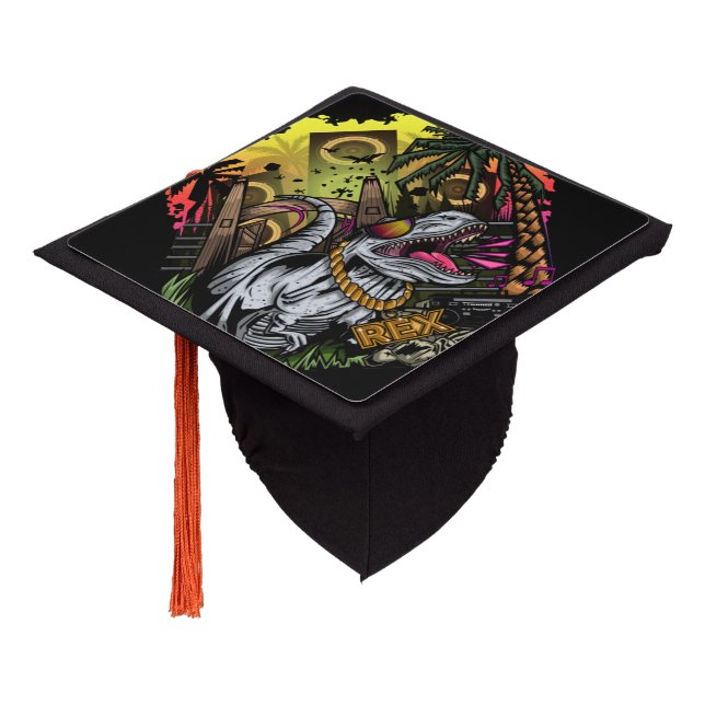 Cool REX Graduation Cap Topper (Angled)