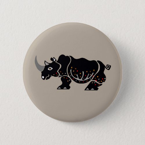 Cool RHINO _ Endangered animal _ Wildlife _ Button