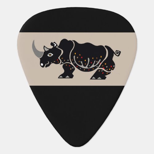 Cool RHINOCEROS _ African wildlife _ animal _Black Guitar Pick