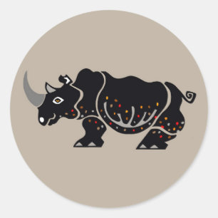 Cool RHINOCEROS - Animal lover- Nature - Wildlife Classic Round Sticker