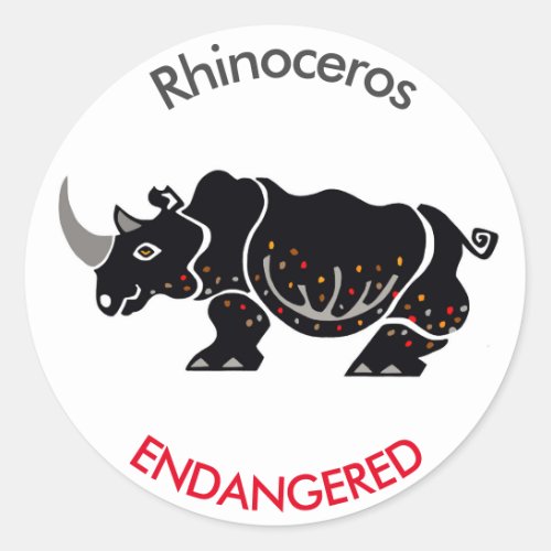 Cool  RHINOCEROS _ Conservation _ Ecology _ Africa Classic Round Sticker