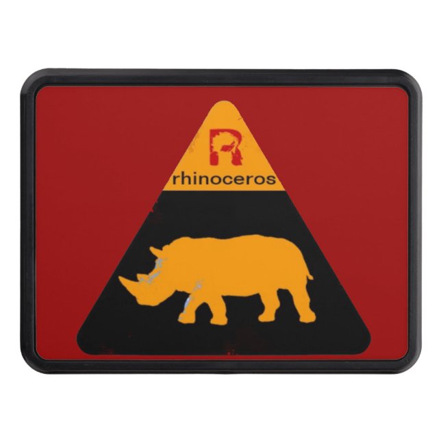 cool rhinoceros label hitch cover (Front)