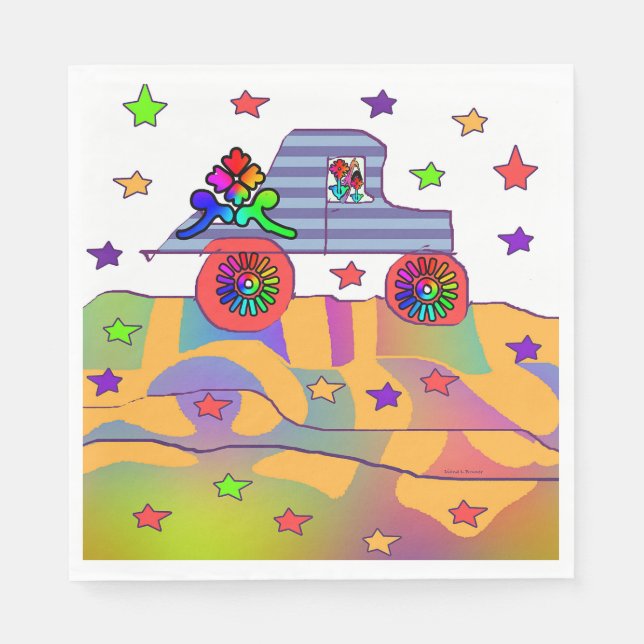  COOL RIDE UNDER STARS Kids Napkins (Front)