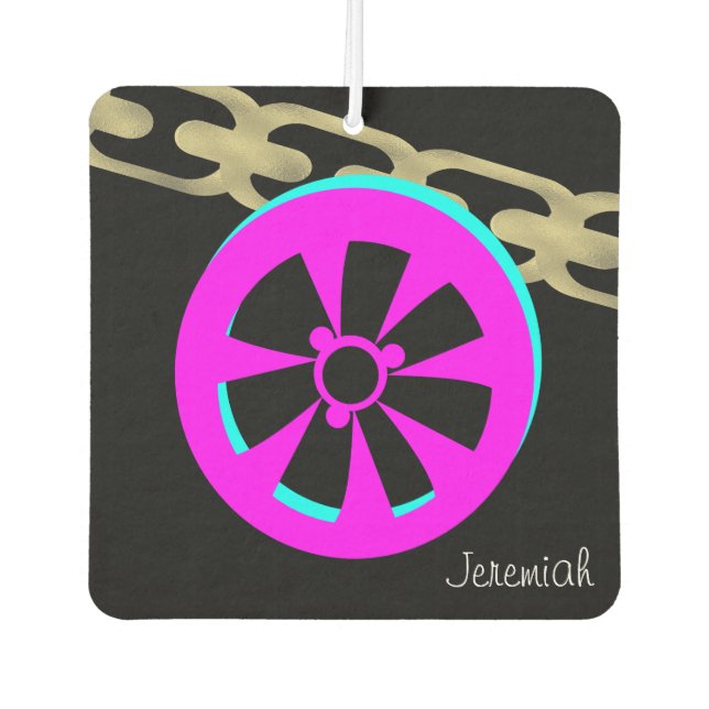 Cool Rim Chain Neon Name Air Freshener (Front)