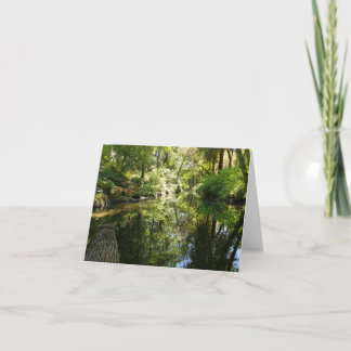 cool river reflecting greenery notecard