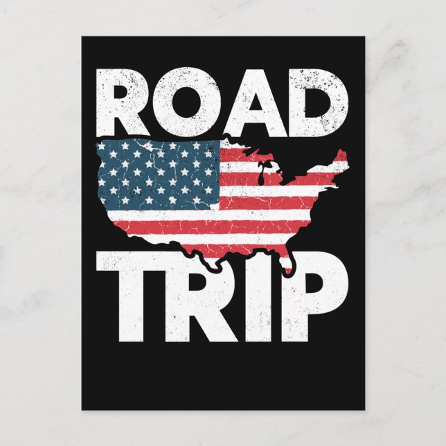 Cool Road Trip American Traveler USA Travel Postcard (Front)