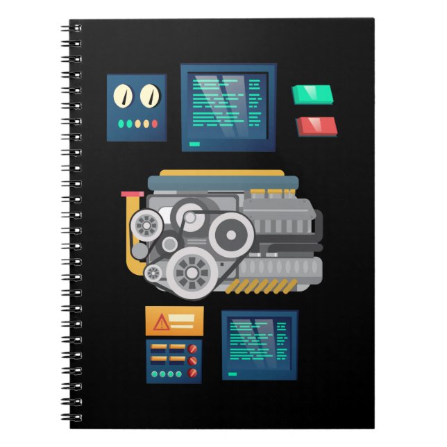 Cool Robot Artificial Intelligence Notebook (Front)