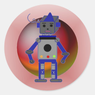 Cool Robot Classic Round Sticker