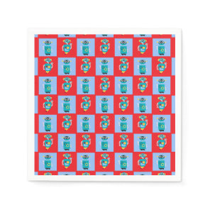 Cool Robot Pattern Boys Birthday Napkins