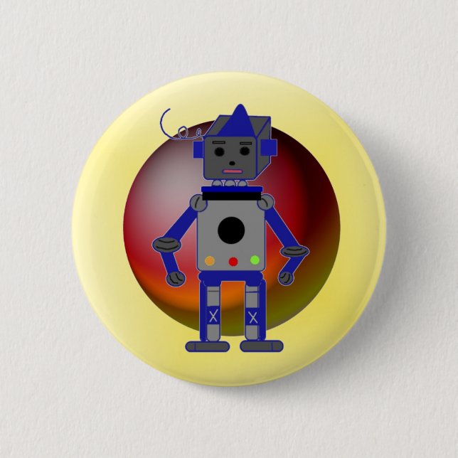 Cool Robot Pinback Button (Front)