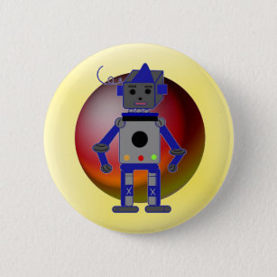 Cool Robot Pinback Button