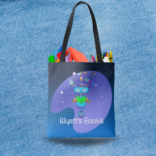 Cool Robot Reading & Learn In Galaxy Personalized Tote Bag