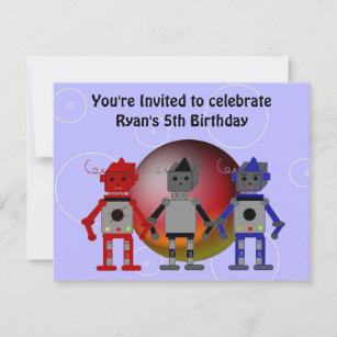 Cool Robots Birthday Invitation