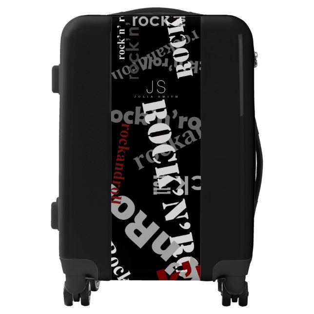 Cool Rock and Roll Black Luggage (Front)