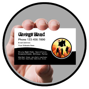 Cool Rock And Roll Garage Band Business Card