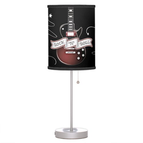 Cool Rock and Roll Guitar Rocker Musician Music Ta Table Lamp