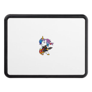 Cool rock and roll unicorn with guitar for rock fa hitch cover
