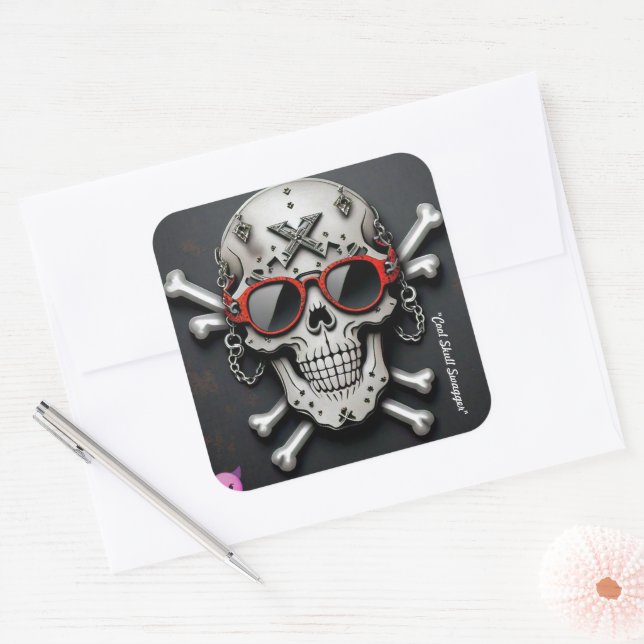 "Cool Rock Design" Square Sticker (Envelope)
